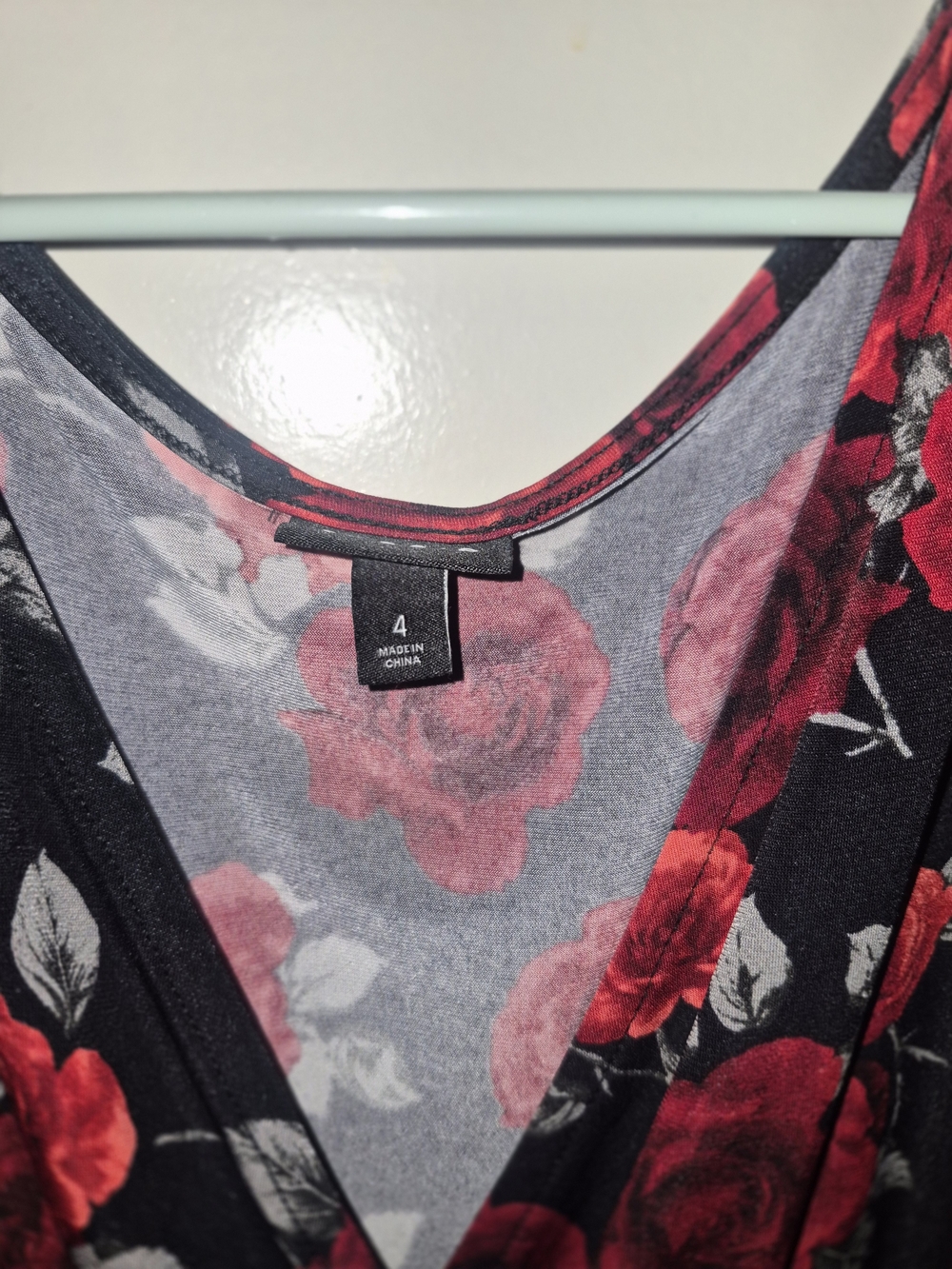 torrid Black Floral V-Neck Tank with Red Roses